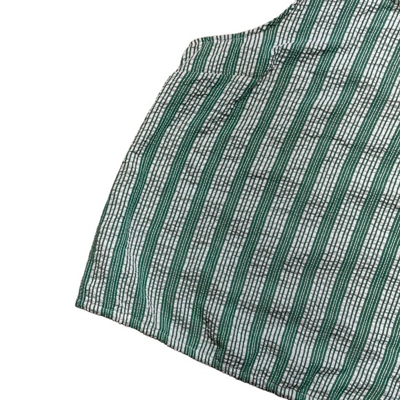 Universal Thread Green & White Striped Texturized Sleeveless Blouse US L - Picture 3 of 9